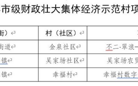 关于2023年市级财政壮大集体经济示范村项目的公示